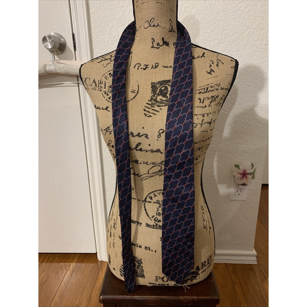 vintage Valentino neck tie pure silk navy blue EUC